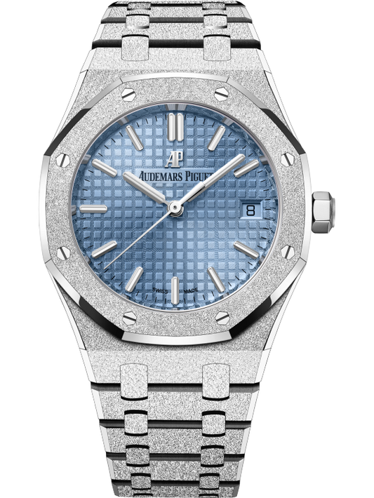 Audemars Piguet Royal Oak Frosted White Gold Selfwinding 34 MM - White Gold Bracelet - Light Blue Dial - 77353BC.GG.1263BC.01