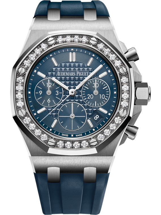 Audemars Piguet Royal Oak Offshore Stainless Steel Selfwinding Chronograph 37 MM - Blue Rubber Strap - Blue Dial - 26231ST.ZZ.D027CA.01