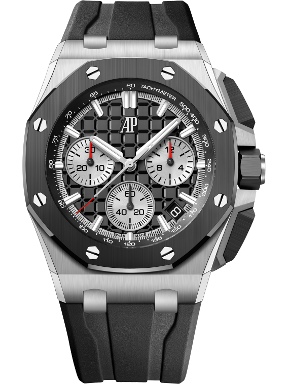 Audemars Piguet Royal Oak Offshore Stainless Steel Selfwinding Chronograph 43 MM - Black Rubber Strap - Black Dial - 26420SO.OO.A002CA.01