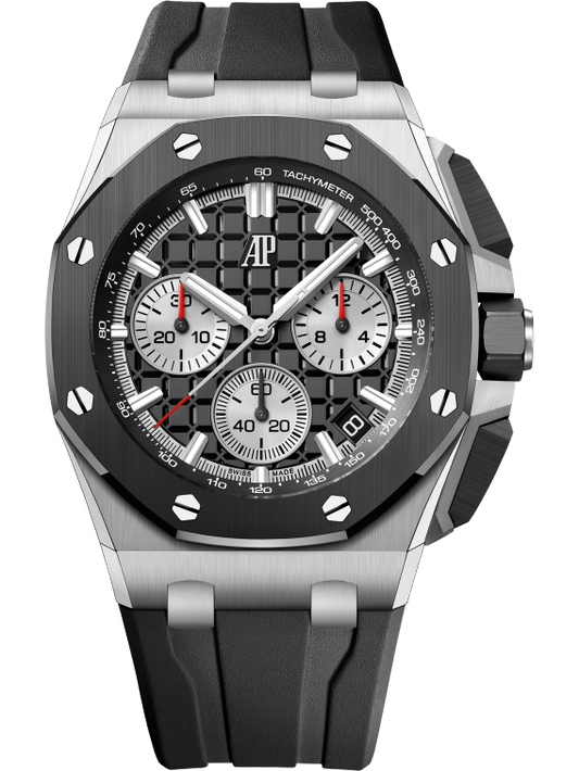 Audemars Piguet Royal Oak Offshore Stainless Steel Selfwinding Chronograph 43 MM - Black Rubber Strap - Black Dial - 26420SO.OO.A002CA.01
