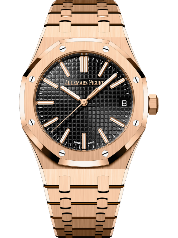 Audemars Piguet Royal Oak Pink Gold Selfwinding 41 MM - Pink Gold Bracelet - Black Dial - 15510OR.OO.1320OR.02