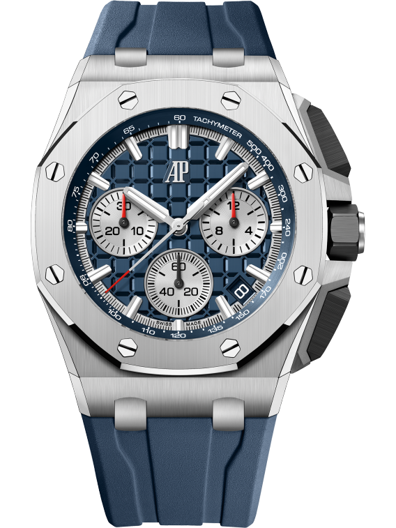 Audemars Piguet Royal Oak Offshore Titanium Selfwinding Chronograph 43 MM - Blue Rubber Strap - Blue Dial - 26420TI.OO.A027CA.01