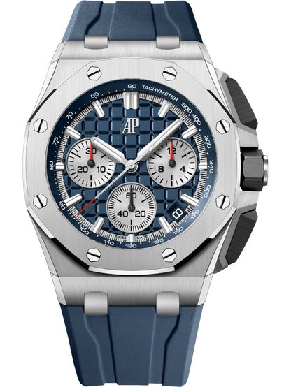 Audemars Piguet Royal Oak Offshore Titanium Selfwinding Chronograph 43 MM - Blue Rubber Strap - Blue Dial - 26420TI.OO.A027CA.01