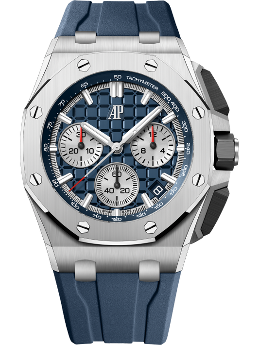 Audemars Piguet Royal Oak Offshore Titanium Selfwinding Chronograph 43 MM - Blue Rubber Strap - Blue Dial - 26420TI.OO.A027CA.01
