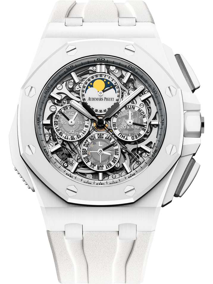 Audemars Piguet - Royal Oak - Perpetual Calendar and Moonphase - 44 MM - White Ceramic - 26582CB.OO.A010CA.01  nyc watcher nyc watches