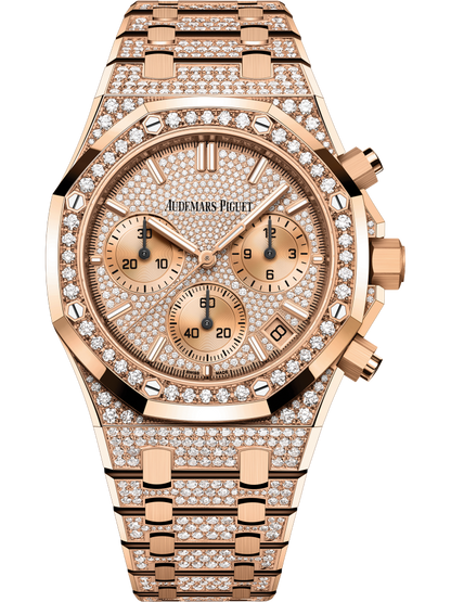 Audemars Piguet Royal Oak Pink Gold Diamond Selfwinding Chronograph 41 MM - Pink Gold Diamond Bracelet - Pink Gold Diamond Dial - 26242OR.ZZ.1322OR.01