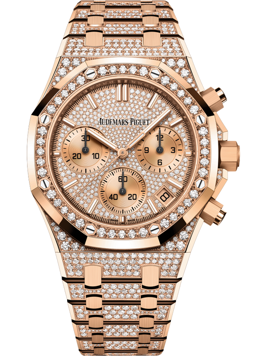 Audemars Piguet Royal Oak Pink Gold Diamond Selfwinding Chronograph 41 MM - Pink Gold Diamond Bracelet - Pink Gold Diamond Dial - 26242OR.ZZ.1322OR.01