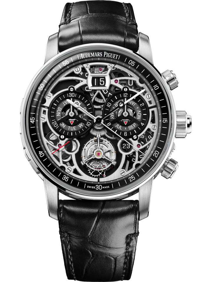 Audemars Piguet Code 11.59 Ultra Complication Universelle (RD#4) White Gold 42 MM - Black Leather Strap - Black Skeleton Dial - 26398BC.OO.D002CR.02