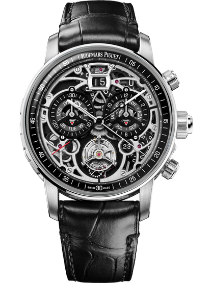 Audemars Piguet Code 11.59 Ultra Complication Universelle (RD#4) White Gold 42 MM - Black Leather Strap - Black Skeleton Dial - 26398BC.OO.D002CR.02