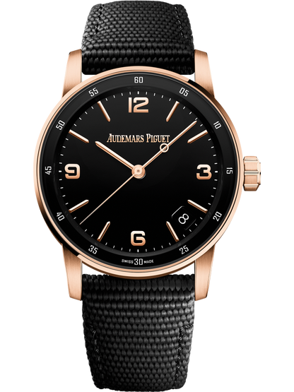 Audemars Piguet Code 11.59 Selfwinding Pink Gold 41 MM - Black Rubber Coated Strap - Black Lacquered Dial - 15210OR.OO.A002KB.01