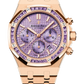 Audemars Piguet Royal Oak Pink Gold Selfwinding Chronograph 38 MM - Pink Gold Bracelet - Purple Dial - Purple Diamond Bezel - 26319OR.AY.1256OR.01
